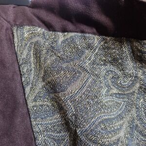 Michael Kors Paisley Print brown trim  pillow Shams set of 2 dry clean Silk